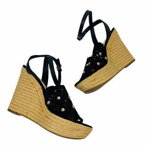 Black Espadrille Platform Sandals